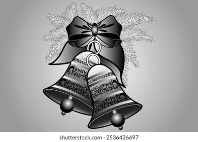 Christmas vector illustration. Bell for t shirt design.