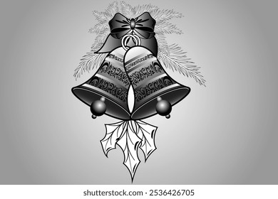 Christmas vector illustration. Bell for t shirt design.