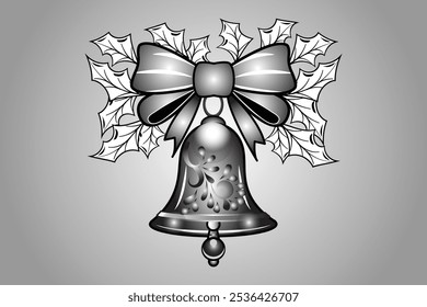 Christmas vector illustration. Bell for t shirt design.