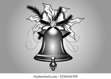 Christmas vector illustration. Bell for t shirt design.