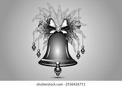 Christmas vector illustration. Bell for t shirt design.