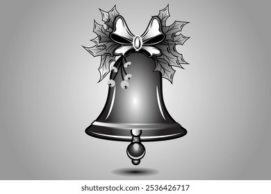 Christmas vector illustration. Bell for t shirt design.