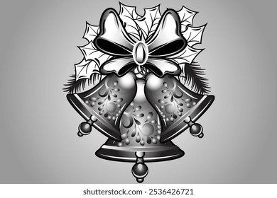 Christmas vector illustration. Bell for t shirt design.