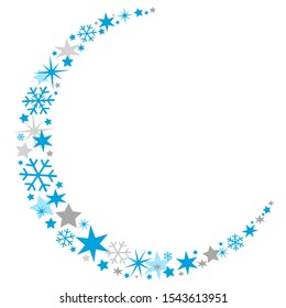christmas vector illustration with blue and grey stars