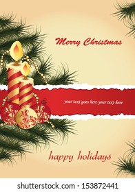 christmas vector illustration with candle