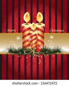christmas vector illustration with candle