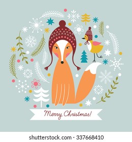  Christmas vector illustration,  Christmas card