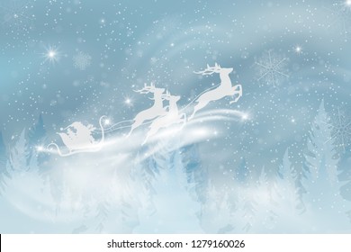 Christmas vector illustration. Christmas card. vector illustration template for design, greeting card, invitation. Winter landscape background with falling snow.