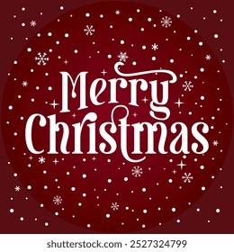 A Christmas vector illustration card template with the text merry christmas