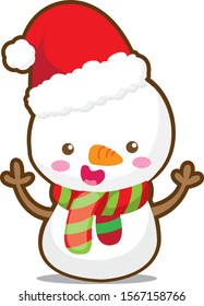 Christmas vector illustration cartoon cute snowman