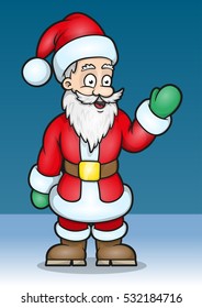 Christmas vector illustration. Vector cartoon Santa Claus character. 