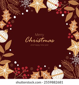 Christmas vector illustration frame background