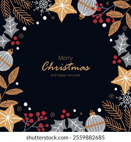Christmas vector illustration frame background