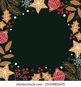 Christmas vector illustration frame background