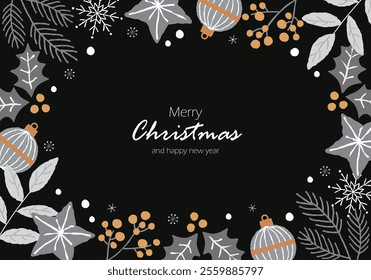 Christmas vector illustration frame background
