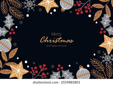 Christmas vector illustration frame background