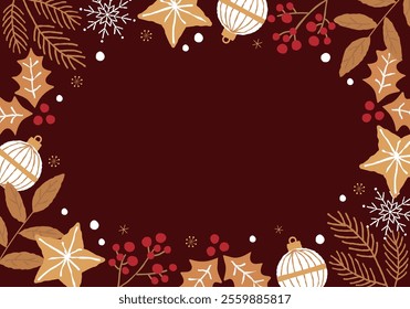 Christmas vector illustration frame background