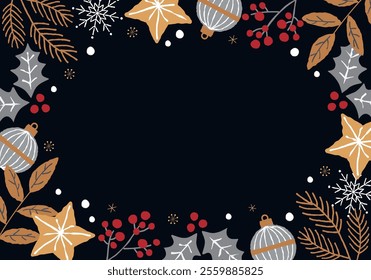Christmas vector illustration frame background