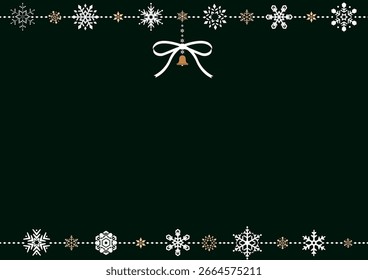 Ilustración vectorial de Navidades. Elementos de marco de Navidad hechos de copos de nieve. Anuncios, postales y marcos.
