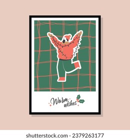 Ilustración vectorial de Navidad en una plantilla de marco para diseño de afiches, tarjeta de saludo, banner, papel tapiz