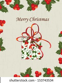 christmas vector illustration with gift 