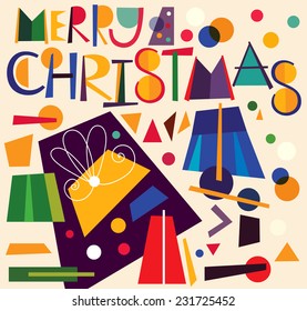 Christmas vector illustration with gift boxes