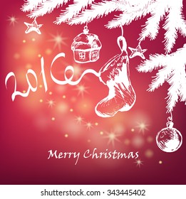 Christmas vector illustration. Hand drawn elements for design.