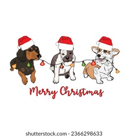 Christmas vector illustration. Happy New Year for printing on postcards, logo, icon, print for printing on clothes, blank for designer