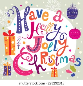 Christmas vector illustration. Holiday greeting card