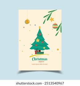 Christmas Vector Illustration Poster Template