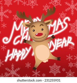christmas vector illustration , reindeer