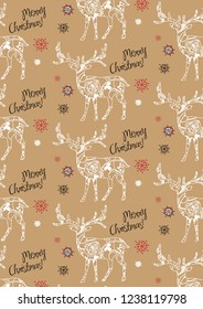 Christmas vector illustration. Seamless new year pattern. Merry Christmas!