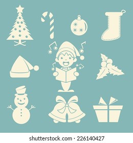 Christmas vector illustration set collection