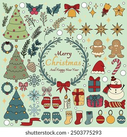 Christmas Vector Illustration Set Collection