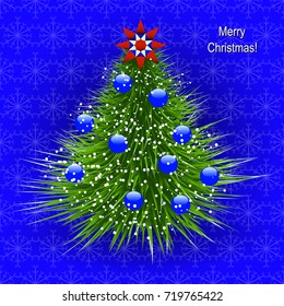 Christmas vector illustration. Christmas tree