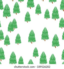 Christmas vector illustration with trees.