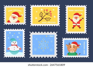 Christmas vector illustration. Turtle doves with wing and feather in traditional style. Retro card design for second day celebration. Peaceful love message with vintage border and art.