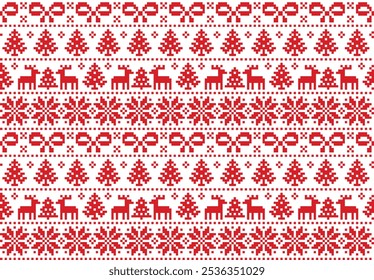 Ilustração de vetor de Natal, papel de parede de Natal, padrão, ponto de cruz, resolução de alta qualidade, decoração de tecido para têxteis, roupas, bordados, Natal, cortinas, tecido
