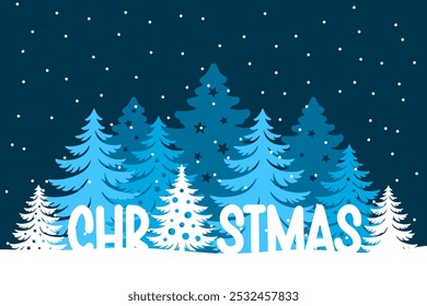Christmas vector illustration, winter scene vector. 