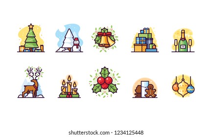 Christmas vector illustrations set