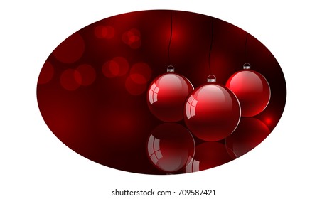 Christmas vector image with christmas balls and snowflakes, card