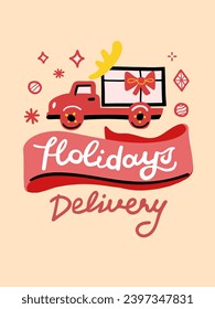 Christmas vector image printable delivery