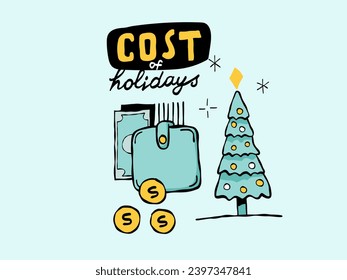 Billetera de imagen vectorial de Navidad imprimible