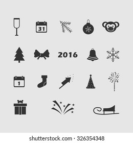 Christmas vector image set of new drawing