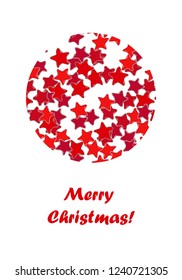 Christmas vector lettering illustration for postcards and gifts. Christmas tag, icon, badge. Template for greeting cards, wrapping paper, decoration, packaging. EPS 10