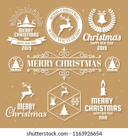 Christmas Vector Logo for banner, poster, flyer
