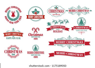 Christmas Vector Logo for banner, poster, flyer