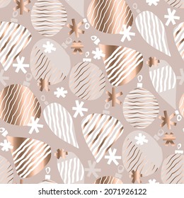 Christmas vector ornaments seamless pattern for background, fabric, textile, wrap, surface, web and print design. Gentle cosy hues Xmas background for textile. Vector tile rapport. 
