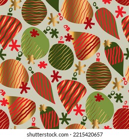 Christmas vector ornaments seamless pattern for background, fabric, textile, wrap, surface, web and print design. Gentle cosy hues Xmas background for textile. Vector tile rapport. 
