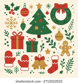 Pacote de Natal Vetor - Ícones Festivos
